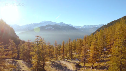 Aerial photo of the Alps in Switzerland