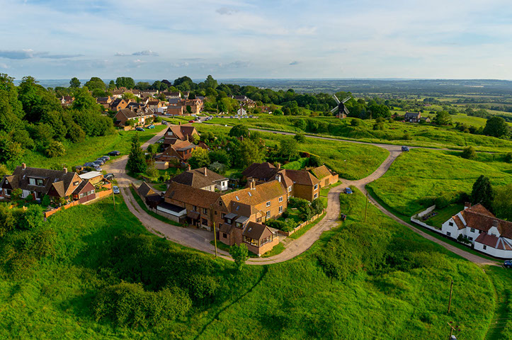 Aerial photo of property for sale with Brill Windmill in the background