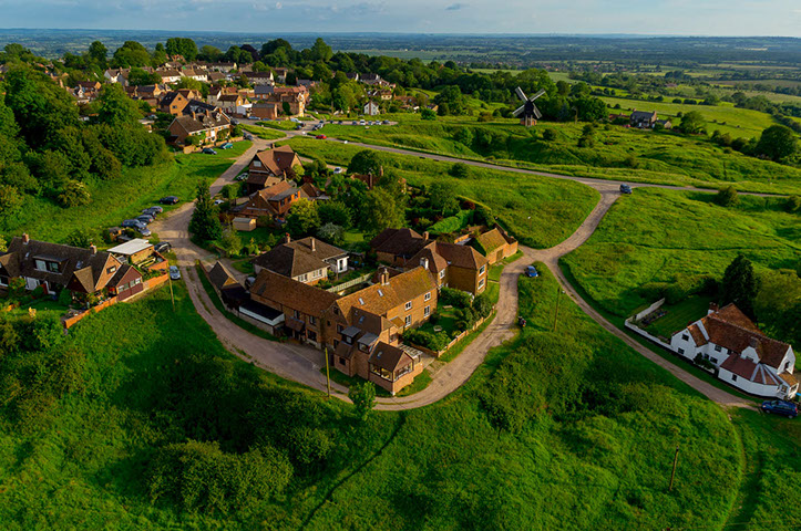 Aerial photo of property for sale with Brill Windmill in the background
